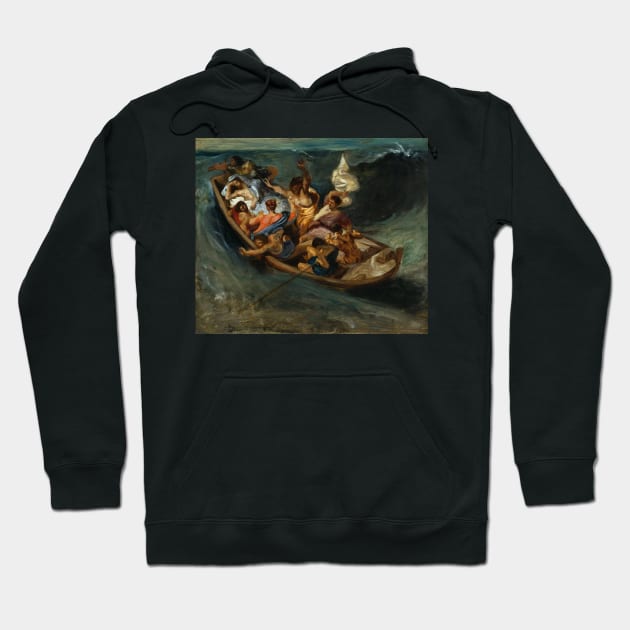 Christ on the Sea of Galilee by Eugene Delacroix Hoodie by Classic Art Stall